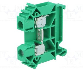 ZUG-6-GN, Соединитель: на рейку, 0,5-10мм2, Кол-во полюс: 1, клеммы: 2, TS35