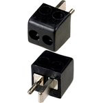 1-606, разъем аудио"точка-тире" штекер пластик на кабель черный "кубик"