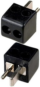 1-606, разъем аудио"точка-тире" штекер пластик на кабель черный "кубик"