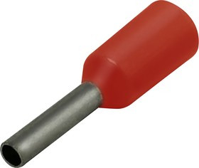 Наконечник штыревой втулочный изолированный KTE 1-8 1мм2/L=8мм/Красный (упак=500шт)