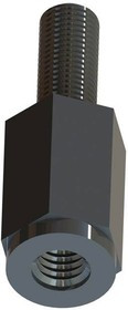 HTSN-M3-10-6-2, Standoffs &amp; Spacers Standoff,Thrd ML/Fem,Blk,10MM Spc, Standoff,Thrd ML/Fem,Black