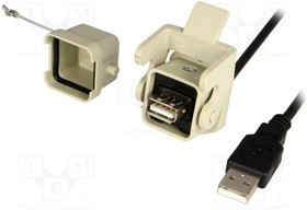 1310-0007-01, Кабель / адаптер, гнездо USB A,вилка USB A, 1310, USB 2.0, IP65