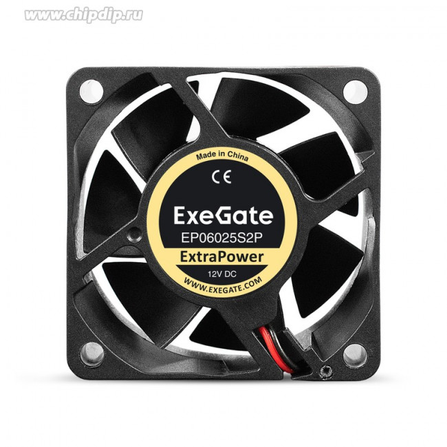 EX295228RUS, Вентилятор 12В DC ExeGate ExtraPower EP06025S2P (60x60x25 мм, Sleeve bearing (подшипник скольжения), 2pin, 4500RPM, 31dBA) EX295228RUS, Вентилятор 12В DC ExeGate ExtraPower EP06025S2P (60x60x25 мм, Sleeve bearing (подшипник скольжения), 2pin, 4500RPM, 31dBA)