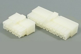 Разъем питания MF розетка , контакты 2x 4, шаг P4.2, монтаж на кабель, MF-2x4F