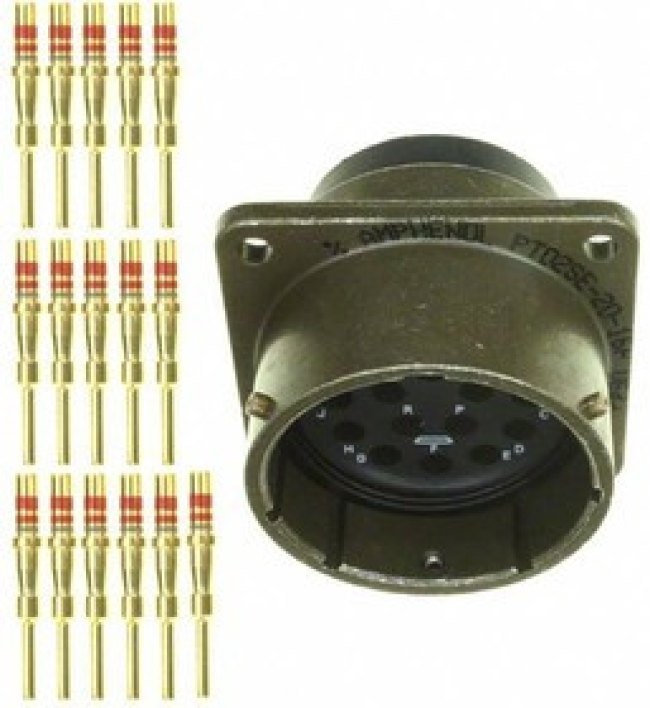 PT06SE-20-16P(SR), Circular MIL Spec Connector 16P Size 20 Pin Plug Strt Strain Relief PT06SE-20-16P(SR), Circular MIL Spec Connector 16P Size 20 Pin Plug Strt Strain Relief