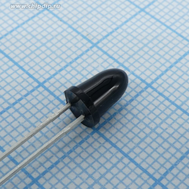 SFH 4545, ИК-передатчик, 5мм, 950нм, черная, 550мВт, 5°, THT, 100мА, 1,5-1,8В
