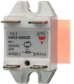 RF1A23D25, Твердотельное реле, SPST-NO, 25 А, 280 В AC, Панель, Быстрое Соединение, Переход Через Нуль RF1A23D25, Твердотельное реле, SPST-NO, 25 А, 280 В AC, Панель, Быстрое Соединение, Переход Через Нуль