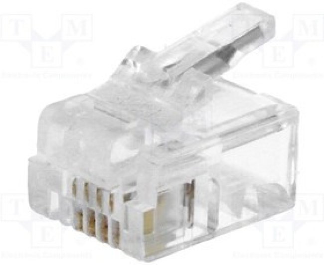 MHRJ126P4CR, Вилка, RJ12, PIN: 4, Конф: 6p4c, на провод, IDC, обжим