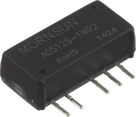 A0512S-1WR2, DC/DC преобразователь, 1Вт, вход 4.5-5.5В, выход 12, -12В/42мА A0512S-1WR2, DC/DC преобразователь, 1Вт, вход 4.5-5.5В, выход 12, -12В/42мА