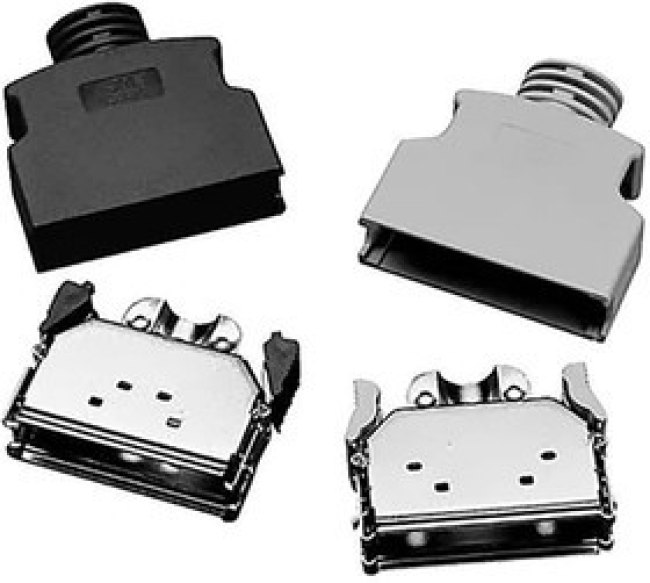 10320-3210-006, D-Sub Backshells JUNC SHELL 20POS BLK