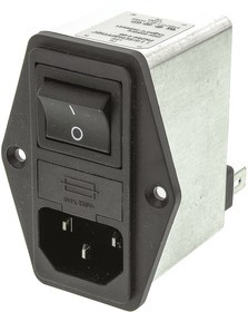 FN284-1-06, AC Power Entry Modules 1A 250VAC - 2FUSES HORIZONTAL SCREW MNT