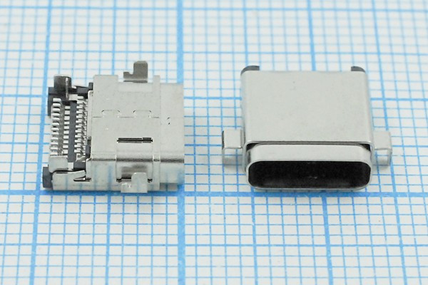 Разъем USB розетка, тип C 3.1, контакты на плату, USB3.1TYPE-C 24PF-004