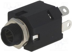 ACJS-MIVS-3S, Телефонный аудио разъем, Stereo, 6.35mm, 3 контакт(-ов), Гнездо, Монтаж в Панель