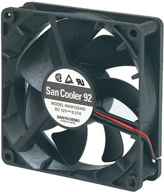 9A0924S402, 9A Series Axial Fan, 24 V dc, DC Operation, 99.6m³/h, 3.6W, 150mA Max, 92 x 92 x 25mm