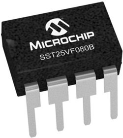 SST25VF080B-50-4C-PAE, Флеш память, Последовательная NOR, 8 Мбит, 1М x 8бит, SPI, DIP, 8 вывод(-ов) SST25VF080B-50-4C-PAE, Флеш память, Последовательная NOR, 8 Мбит, 1М x 8бит, SPI, DIP, 8 вывод(-ов)