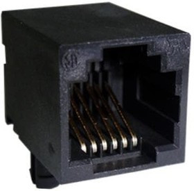RJE0116001, Modular Connectors / Ethernet Connectors 6P6C Single Port No Shield