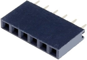 KLS1-208-8.4-1-06-S, Гнездо на плату, шаг 2.54мм, 1x6, прямое KLS1-208-8.4-1-06-S, Гнездо на плату, шаг 2.54мм, 1x6, прямое