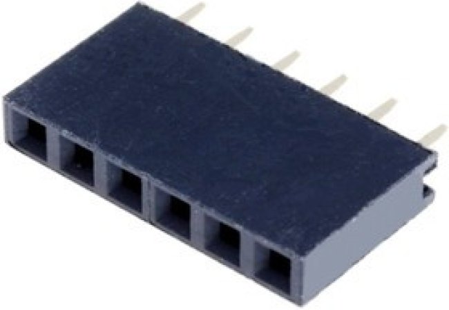 KLS1-208-8.4-1-06-S, Гнездо на плату, шаг 2.54мм, 1x6, прямое