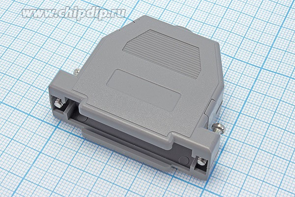 Корпус для D-SUB разьема 25 контактов; №15224C кожух D-SUB\25P\пл\сер\защ\\ DS1048-25AP1S1-B\CONNF