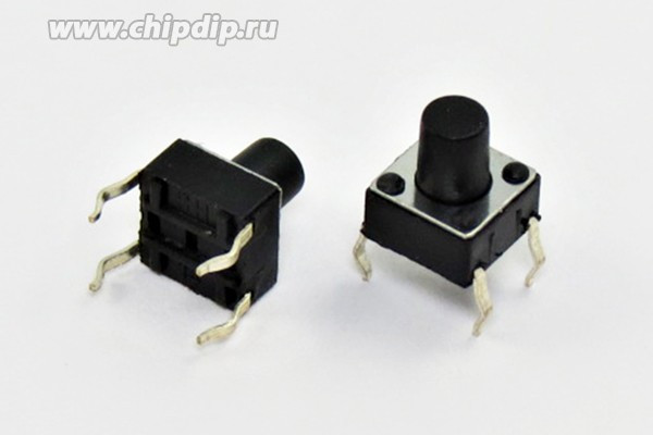 Тактовая кнопка, 6.0x 6.0x 7.5, алгоритм работы NO, контакты 4PF