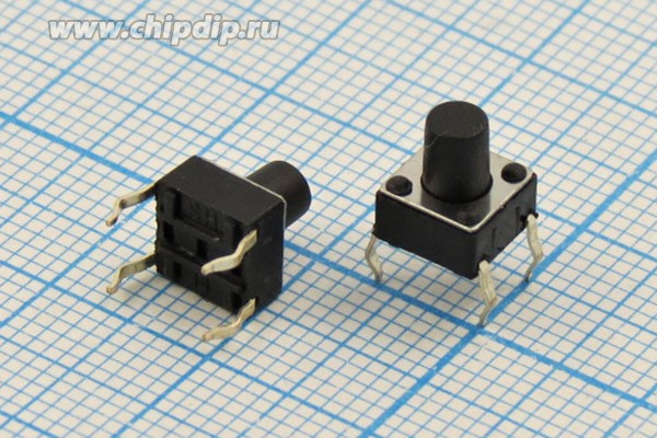 Тактовая кнопка, 6.0x 6.0x 7.5, алгоритм работы NO, контакты 4PF