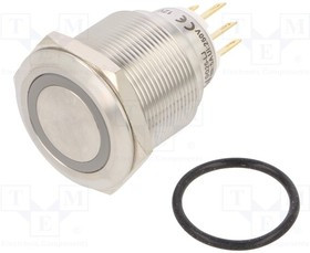 LAS1GQ25-11ZEG12VS, Переключатель: антивандальный, Пол: 2, SPDT, 3A/220ВAC, 5A/24ВDC