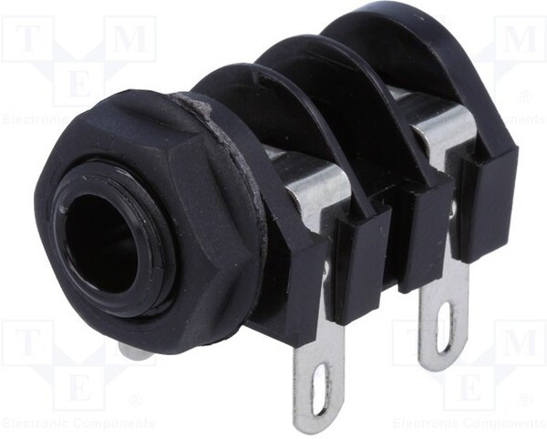 CL1160A, Гнездо; Jack 6,35мм; "мама"; mono; с двойным выключателем CL1160A, Гнездо; Jack 6,35мм; "мама"; mono; с двойным выключателем