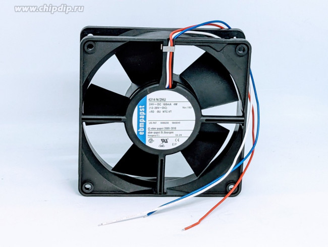 4314N/2NU, 4300 N - S-Panther Series Axial Fan, 24 V dc, DC Operation, 190m³/h, IP68, 119 x 119 x 32mm 4314N/2NU, 4300 N - S-Panther Series Axial Fan, 24 V dc, DC Operation, 190m³/h, IP68, 119 x 119 x 32mm