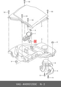 4H0951253C, РЕЛЕ ЗВУКОВОЙ СИГНАЛ МЕСОТ РЕЛЕ/№ ОБОЗН.: