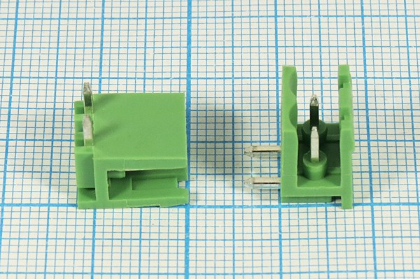 Клеммник наборный, 2 контакта, шаг 5.08мм, на плату угловой, 2EDGR5,08-02P-1; №1757 клеммн наборный \\2P5,08\плат угл\\2EDGR5,08-02P-1
