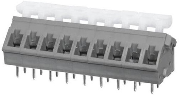 TBL005A-500-09GY-2WT, Fixed Terminal Blocks Terminal block, screwless, 5.00, 45, 9, Gray w White Button TBL005A-500-09GY-2WT, Fixed Terminal Blocks Terminal block, screwless, 5.00, 45, 9, Gray w White Button