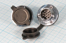 Разъем микрофонный MIC20 вилка, контакты 7P, монтаж на блок/фланец, М19, XS20JK7P-M