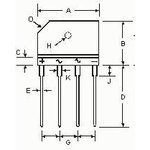KBJ408G-DIC, Диодный мост: однофазный, Urmax: 800В, If: 4А, Ifsm: 120А, плоские
