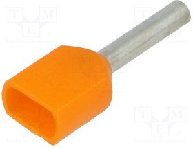 BM00551, Наконечник: втулка, изолированный,двойной, медь, 0,5мм2, 8мм