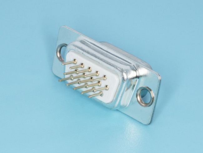 DHB-15M, Разъем D-SUB 15 контактов высокой плотности, вилка на плату, вертикальный DHB-15M, Разъем D-SUB 15 контактов высокой плотности, вилка на плату, вертикальный