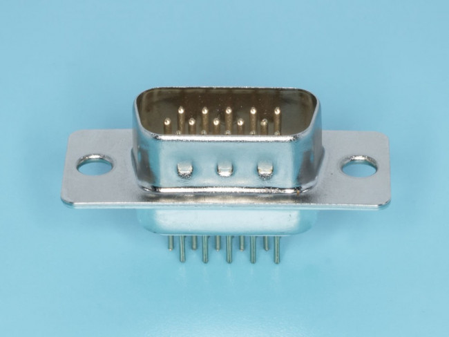 DHB-15M, Разъем D-SUB 15 контактов высокой плотности, вилка на плату, вертикальный DHB-15M, Разъем D-SUB 15 контактов высокой плотности, вилка на плату, вертикальный