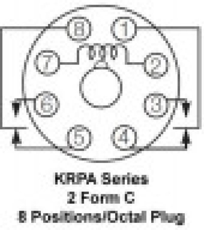 KRPA-11DG-24, 8 PIN DPDT 24VDC