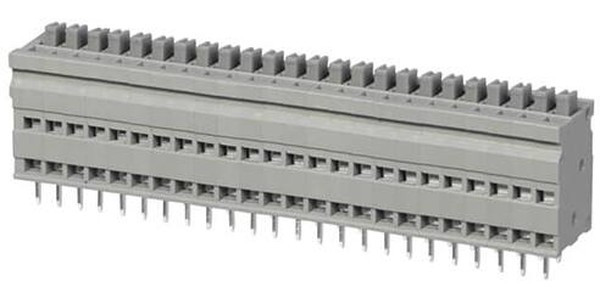 TBL009V-254-24GY-2GY, Fixed Terminal Blocks Terminal block, screwless, 2.54, Vertical, 24, Gray w Gray Button