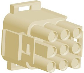 1-1863003-2, Universal MATE-N-LOK Male Connector Housing, 6.35mm Pitch, 9 Way, 3 Row