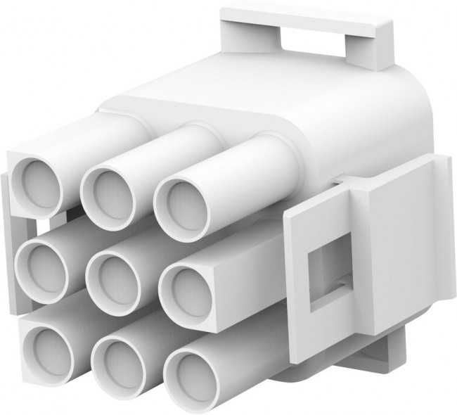 1-1863003-2, Universal MATE-N-LOK Male Connector Housing, 6.35mm Pitch, 9 Way, 3 Row