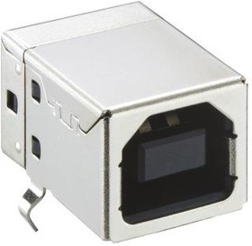 2411 07, Conn USB 2.0 Type B RCP 4 POS 2.5mm Solder RA Thru-Hole 4 Terminal 1 Port Tray 2411 07, Conn USB 2.0 Type B RCP 4 POS 2.5mm Solder RA Thru-Hole 4 Terminal 1 Port Tray