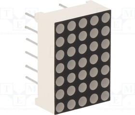 FYM-7571AUHR-11, Дисплей: LED, матрица, 5x7, красный, 30-60мкд, катод, 1,9-2,5В