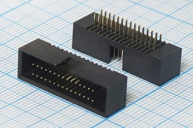 Разъем (IDC) BH1,27-30 вилка, шаг P1.27x2.54, контакты 30P, на плату, BH1.27-30
