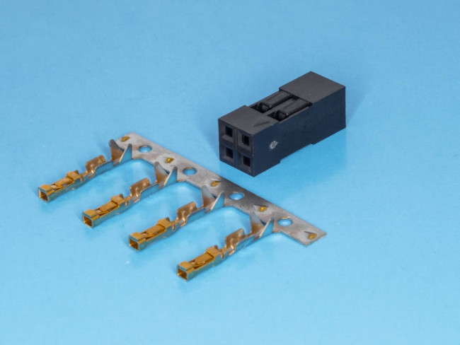 BLD-4 (DS1071 - 2x2), Гнездо на кабель 2х2 с контактами 2.54мм BLD-4 (DS1071 - 2x2), Гнездо на кабель 2х2 с контактами 2.54мм