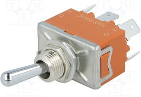 T215NAULCSAFJ, Переключатель: тумблер, Пол: 2, DPDT, ON-ON, 15A/250ВAC, 15A/30ВDC