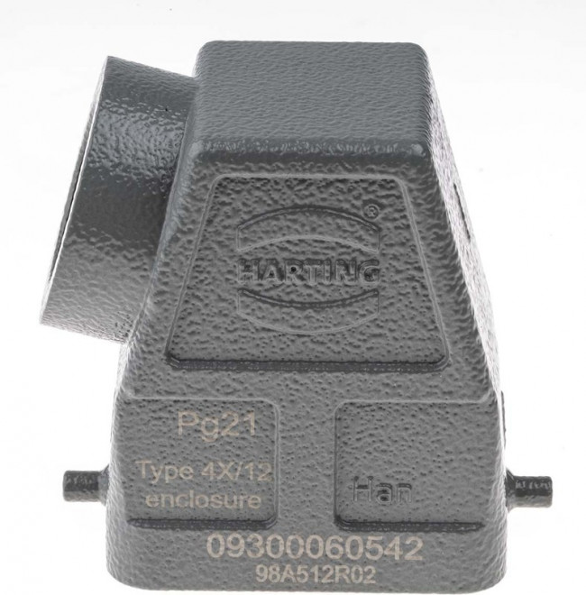 09300060542, Heavy Duty Power Connectors HAN 6B PG21 SIDE ENT METAL HOOD