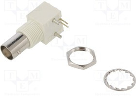 RF15006, Гнездо, BNC, "мама", угловой, 50Ом, THT, на панель, на PCB, позолота