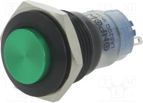 V16-21-G-A, Переключатель: антивандальный, Пол: 2, SPDT, 0,5A/220ВAC, 1A/24ВDC