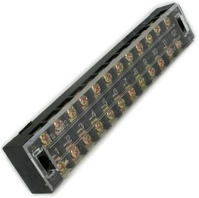 TB-3512, Клеммная колодка винтовая с крышкой , 24 контакта, М4, 35 А, 600 В, 8 AWG, 10 мм2, корпус пластик модифицированный