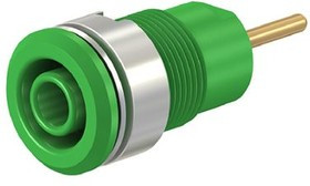 23.3010-25, Green Female Banana Plug Screw 1kV 23.3010-25, Green Female Banana Plug Screw 1kV